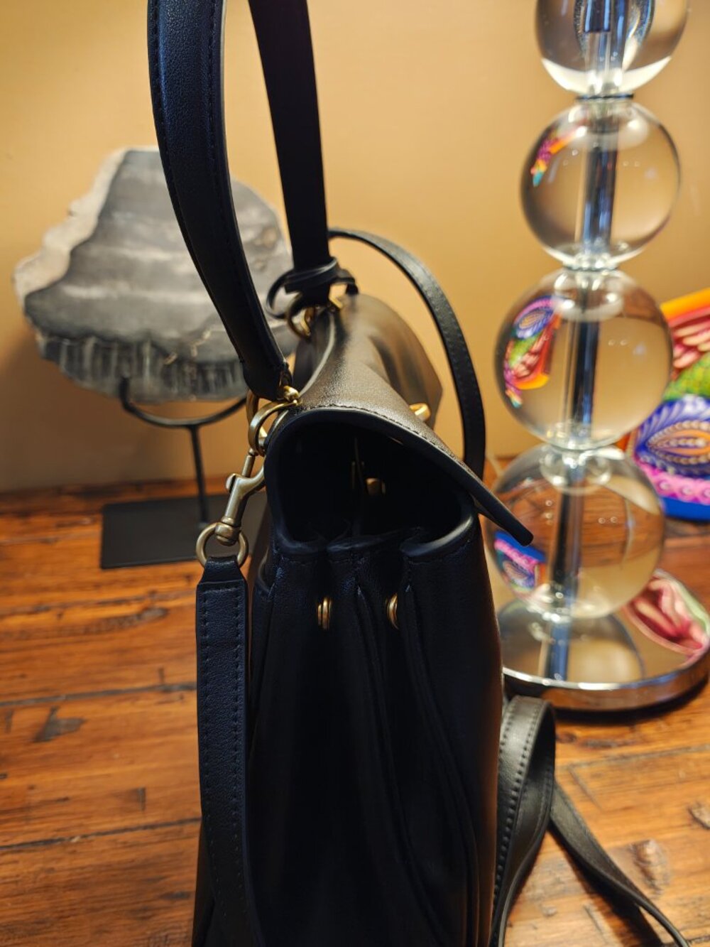 Balenciaga Women's Rodeo HandBag in Black,Smooth Calfskin Aged-Gold Hardware - Picture 3 of 16